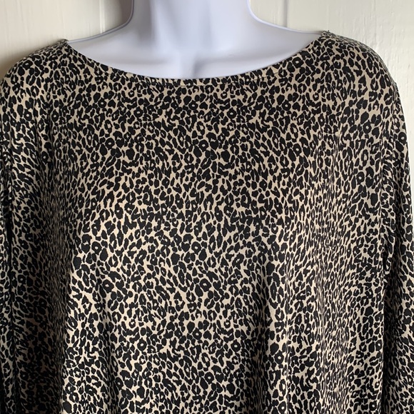 Nicole Miller Studio Leopard Print Long Sleeve Top Size 2X - Picture 3 of 10